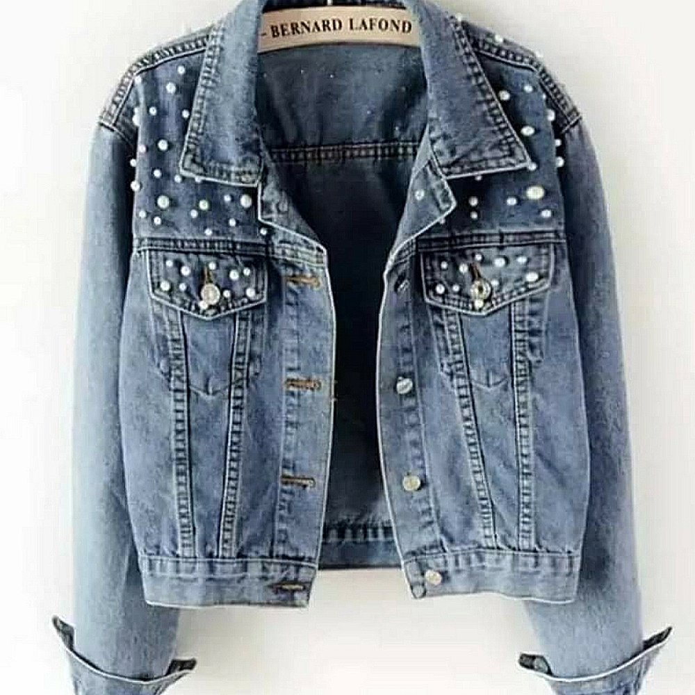 Women’s pearl denim jacket